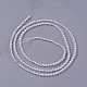 立方晶ジルコニアビーズ連売り  多面カット  ラウンド  ホワイト  1.5~2x2mm  穴：0.2mm  約178~186個/連  15~15.5インチ（37.5~38.5cm） G-F596-48I-2mm-2