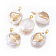 Colgantes naturales de perlas cultivadas de agua dulce PEAR-L027-49A-1