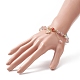 Dyed Heated Natural Carnelian & Strawberry Quartz Beaded Stretch Bracelet BJEW-TA00249-4