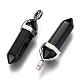 Natural Black Obsidian Double Terminated Pointed Pendants X-G-F295-04K-2