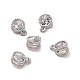 Flat Round Alloy Charms ZIRC-R007-054A-02-1