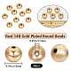 Beebeecraft 1 Box 40Pcs 10mm Round Beads 14K Gold Plated Smooth Crimp Loose Ball Spacer Beads for Jewellery Making Bracelets Necklace KK-BBC0011-15C-2