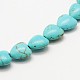 Perles coeur turquoise synthétique brins TURQ-I019-14mm-08-1