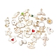 30pcs 30 pendentifs en émail en alliage d'or clair de style ENAM-YW0001-80-6