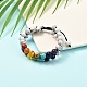 Round Synthetic Howlite & Mixed Stone Braided Bead Bracelet for Girl Wome X1-BJEW-JB06961-02-2