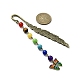 Segnalibro pendente in lega di smalto a farfalla con perla di pietra preziosa chakra AJEW-JK00253-05-3