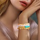 Ensemble de bracelets extensibles en perles de verre et jaspe impérial synthétique 8pcs 6 styles BJEW-SW00086-02-3