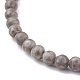 Bracelet extensible en perles de pierre naturelle maifanite/maifan rondes de 4.5 mm BJEW-JB07088-04-4