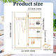 FINGERINSPIRE Gold Foldable Jewelry Rack 18 Holes and 6 Hooks Metal 2-Panel Jewelry Organizer for Earrings EDIS-WH0029-83B-2