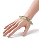 5pcs 5 perles de verre de couleur et fleur et ensemble de bracelets de charme de feuille acrylique BJEW-JB08908-4