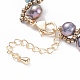 Bracelet tressé en perles naturelles et perles de verre BJEW-JB08091-03-5