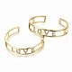 Brass Micro Pave Clear Cubic Zirconia Cuff Bangles BJEW-S142-006-NF-1