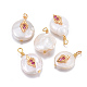 Colgantes naturales de perlas cultivadas de agua dulce PEAR-L027-29C-1