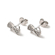 Clear Cubic Zirconia Bowknot Stud Earrings EJEW-F301-17-2