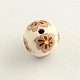 Handmade Flower Pattern Polymer Clay Beads CLAY-Q174-13-2