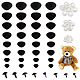 Pandahall elite 80個 8スタイル トライアングル ベルベット クラフト 安全スクリューノーズ  クラフト人形作り用品  ブラック  7~21mm  10個/スタイル DOLL-PH0001-17-1