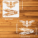 Fingerinspire cicala stencil per dipingere 30x30 cm grande cicada bugs stencil riutilizzabile quadrato bugs pittura modello animale tema stencil per la casa camera mobili parete pavimento piastrelle decorazione DIY-WH0391-0411-2