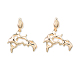 Brass Twist Dangle Stud Earrings for Women EJEW-N012-49LG-2