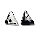 スポット模様レジンカボション  ネイルアートの装飾の付属品  三角形  透明  7x6.5x1.5mm MRMJ-G015-08-2