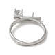 925 anillo ajustable de plata de ley con micro pavé de circonita cúbica y baño de rodio STER-NH0001-64P-3