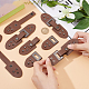 FINGERINSPIRE 6 Pairs Leather Sew-On Toggles Closures Coconut Brown PU Leather Snap Toggle with Rivets Metal Leather Clasp Fastener Replacement Snap Toggle for Shoes Coat Jacket Bags DIY Craft FIND-FG0001-84-3