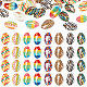 PandaHall Elite 80Pcs 8 Styles Printed Natural Cowrie Shell Beads SHEL-PH0001-40-1