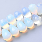 Opalite Perlen Stränge, oben gebohrte Perlen, Träne, 16x10 mm, Bohrung: 1 mm, ca. 30 Stk. / Strang, 6.3 Zoll