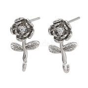Серьги-гвоздики из латуни с микропаве из кубического циркония KK-K364-04P