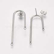 304 Stainless Steel Stud Earring Findings STAS-S079-143A