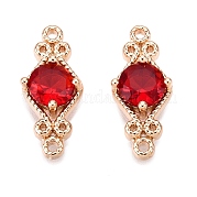 Подвески из латуни с граненым стеклянным соединителем FIND-T070-03E