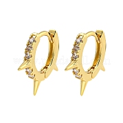 Серьга-кольцо из латуни с микропаве из кубического циркония EJEW-C102-10G