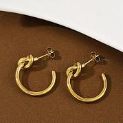 Серьги-гвоздики с узелками из нержавеющей стали 304 EJEW-S272-04G