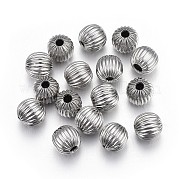 Рифленые бусины из нержавеющей стали марки 304 STAS-P218-24-10mm