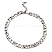 304 Stainless Steel Cuban Link Chain Necklace BJEW-B072-04P