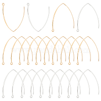 Eco-Friendly Plastic Earring Hooks, with 304 Stainless Steel Beads and  Horizontal Loop, Round, Silver, 15.5x8x0.7mm, Hole: 1.2mm, 24 Gauge, Pin:  0.5mm