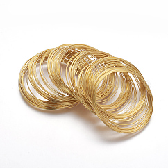 Alambre de memoria de acero, pulseras que hacen, sin níquel, dorado, 55mm, alambre: 0.6 mm (diámetro 22), sobre 100circles / set