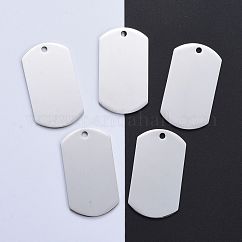 Pendenti grandi in acciaio inossidabile 304 anti-appannamento, finitura lucida a specchio, modifiche in bianco di stampaggio, ovale, colore acciaio inossidabile, 50x27.5x1.8mm, Foro: 3 mm