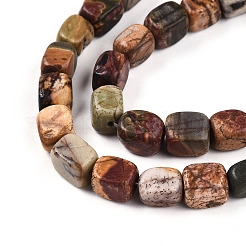 Нити бусин из натуральной яшмы пикассо/полихромной яшмы G-N346-04A-05