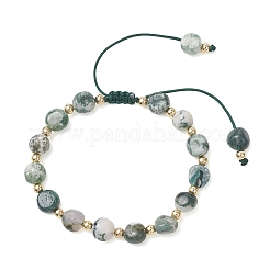 Geflochtene Armbänder aus natürlichem Baumachat und Edelstahlperlen (304)&nbsp;BJEW-JB13670