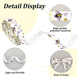 Полиэстеровые ленты с принтом пчел&nbsp;SRIB-WH20020-018B