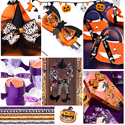 5 рулон 5 стиля полиэстеровая лента с принтом в виде корсажа на тему Хэллоуина OCOR-PH0004-42