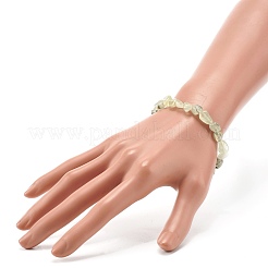 天然のプレーナイトナゲッツビーズストレッチブレスレット  内径：2インチ（5.2~5.6cm）&nbsp;BJEW-JB06951-05