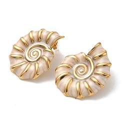 Серьги-гвоздики из нержавеющей стали 304 в форме ракушки&nbsp;EJEW-A147-02G