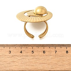304ステンレススチールカフリング  18KGP本金メッキ  巻き貝  35x32mm  内径: 調節可能&nbsp;RJEW-E437-01G-02