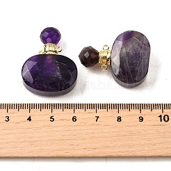 Кулоны для бутылочек с натуральным аметистом&nbsp;G-L623-07G-05