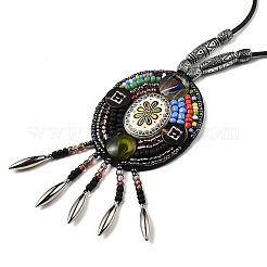 Ожерелья с подвесками из стекла NJEW-Q349-02C