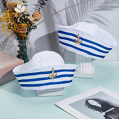 Cappello da marinaio a strisce di stoffa&nbsp;AJEW-WH20098-081