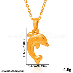 Женские ожерелья с подвеской в виде дельфина из нержавеющей стали 304 LE2766-2