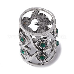 Кольцо с пряжкой для шарфа с изумрудом и стразами&nbsp;JEWB-WH0023-37