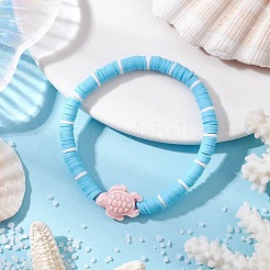 3 шт. 3 стиля плоские круглые эластичные браслеты из полимерной глины ручной работы в стиле хейши&nbsp;BJEW-JB11715